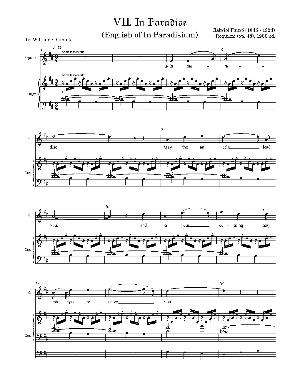 In Paradise SATB from Requiem in D minor, Op. 48