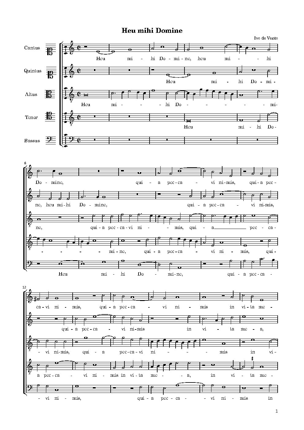 Heu mihi Domine - Choir Script PDF Thumbnail