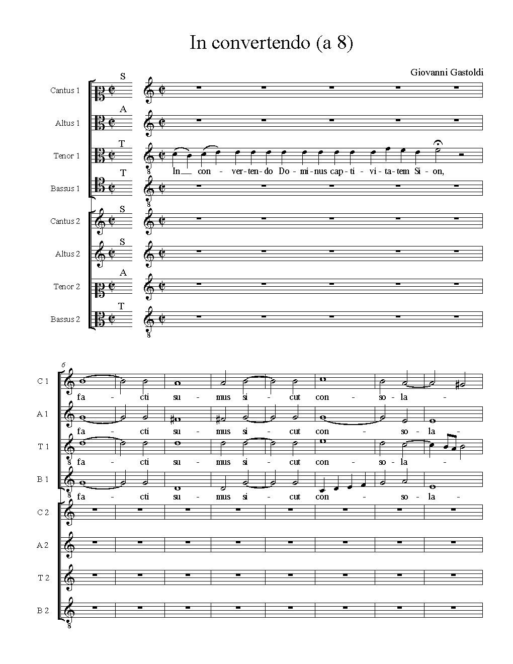In convertendo (a 8) - Choir Script PDF Thumbnail