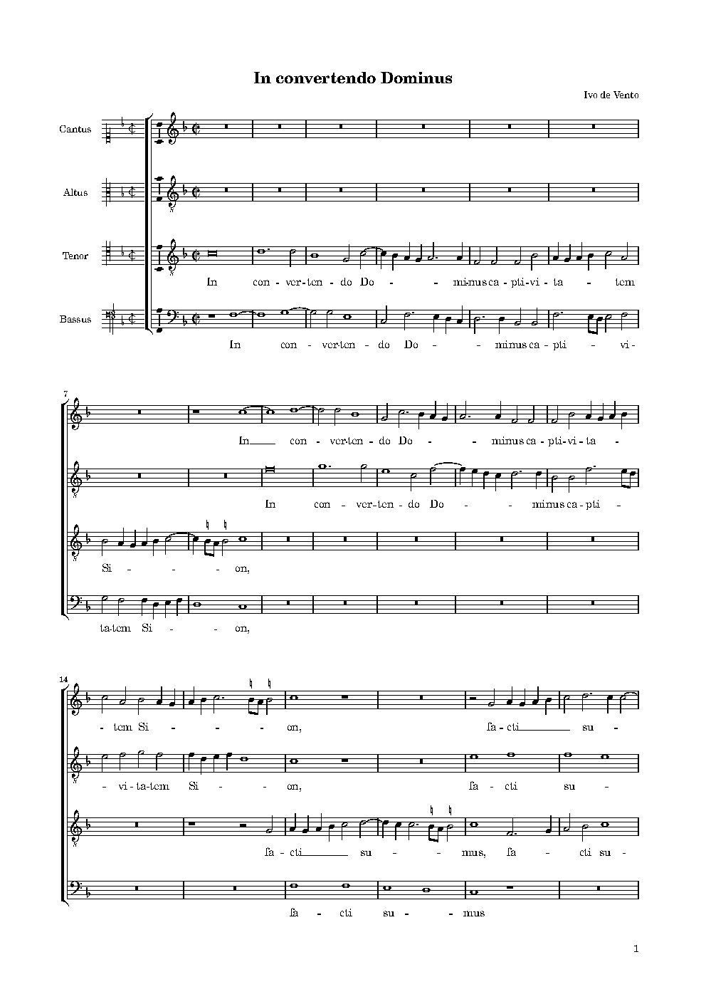 In convertendo Dominus - Choir Script PDF Thumbnail