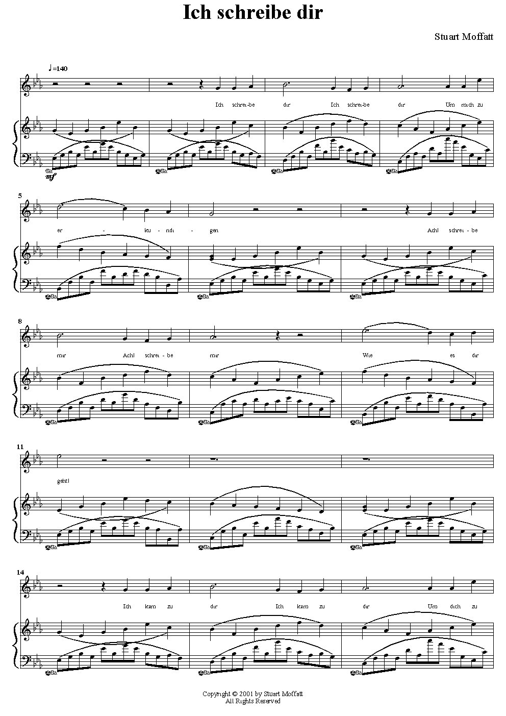 Ich schreibe dir - Choir Script PDF Thumbnail