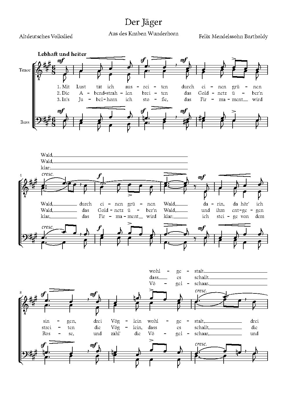 Jagdlied, Op. 84, No. 3