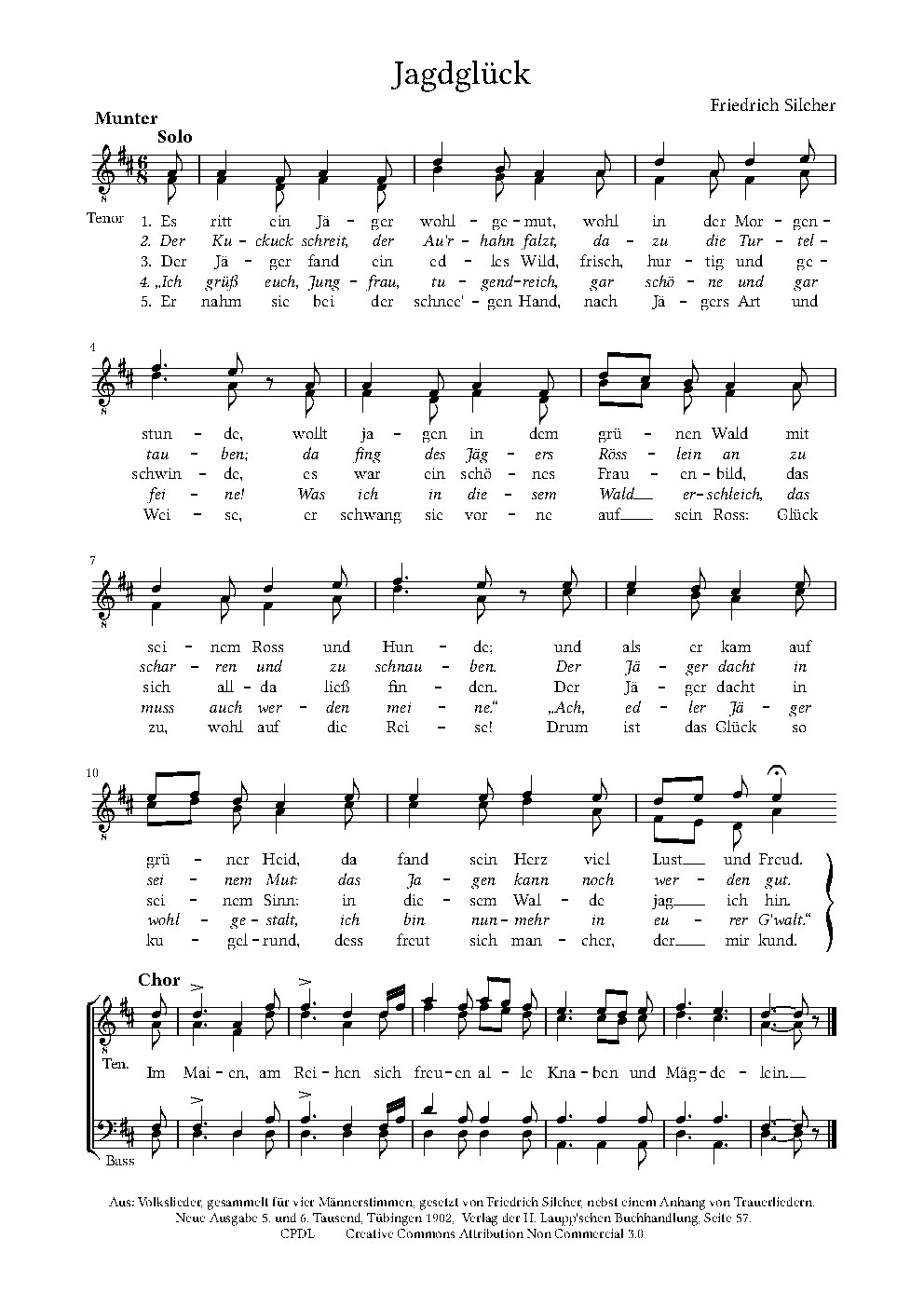 Jagdglück - Choir Script PDF Thumbnail