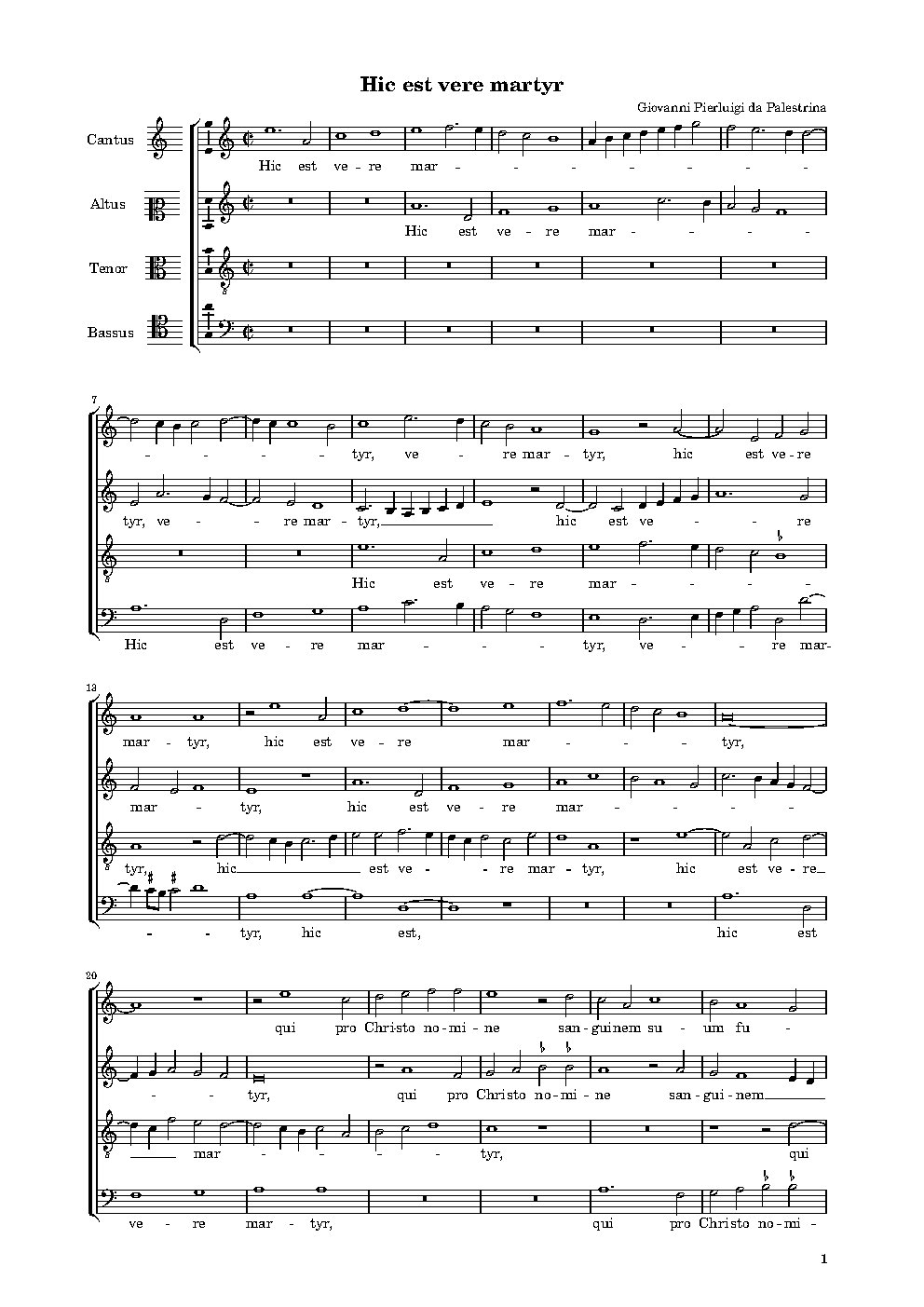 Hic est vere martyr - Choir Script PDF Thumbnail