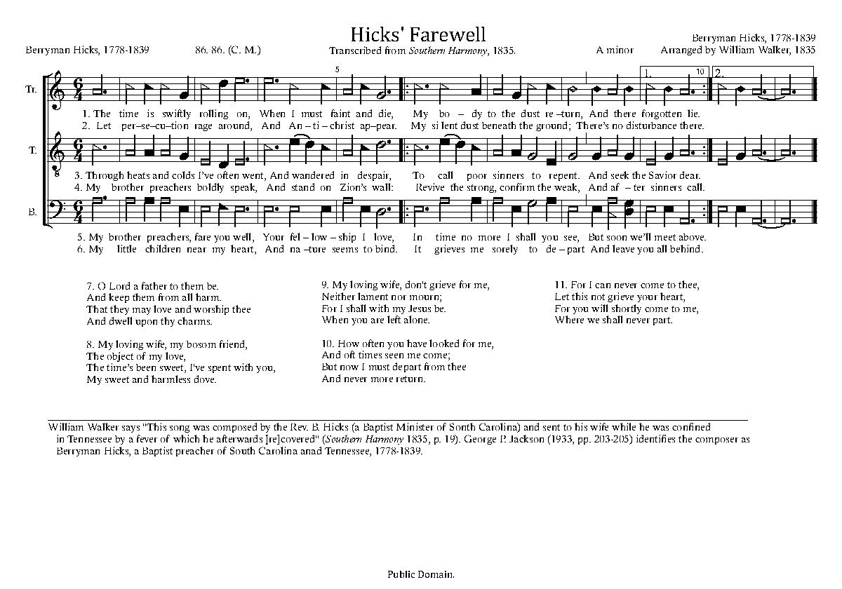 Hicks' Farewell - Choir Script PDF Thumbnail