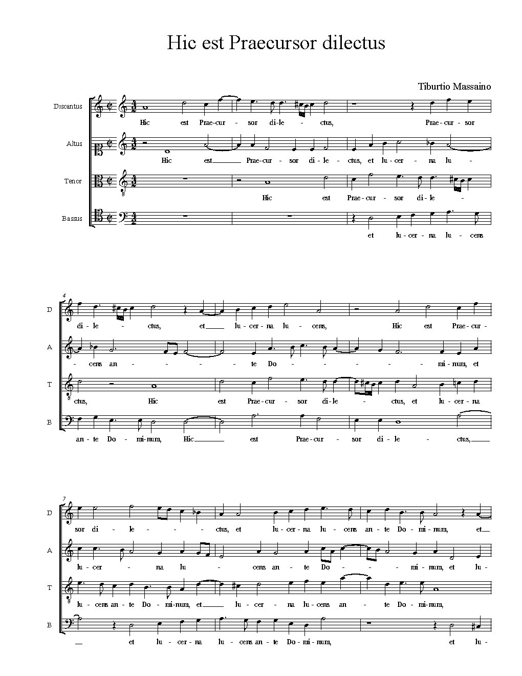 Hic est Praecursor dilectus - Choir Script PDF Thumbnail