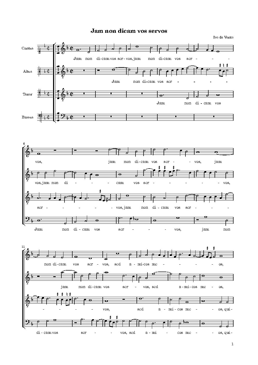 Jam non dicam vos servos - Choir Script PDF Thumbnail