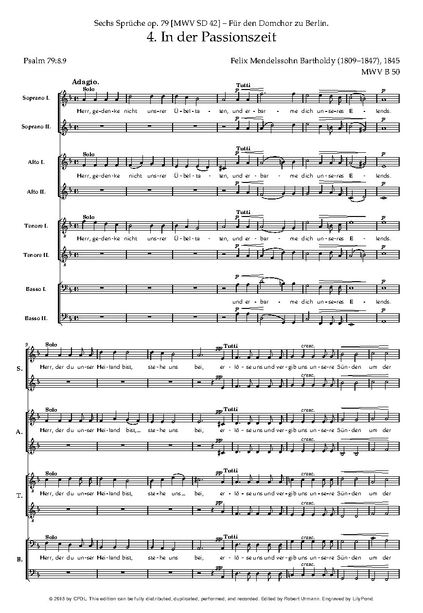 In der Passionszeit, Op. 79, No. 4