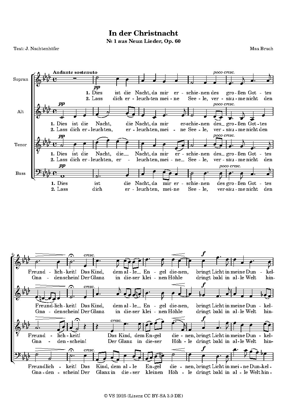 In der Christnacht, Opus 60, Nr. 1