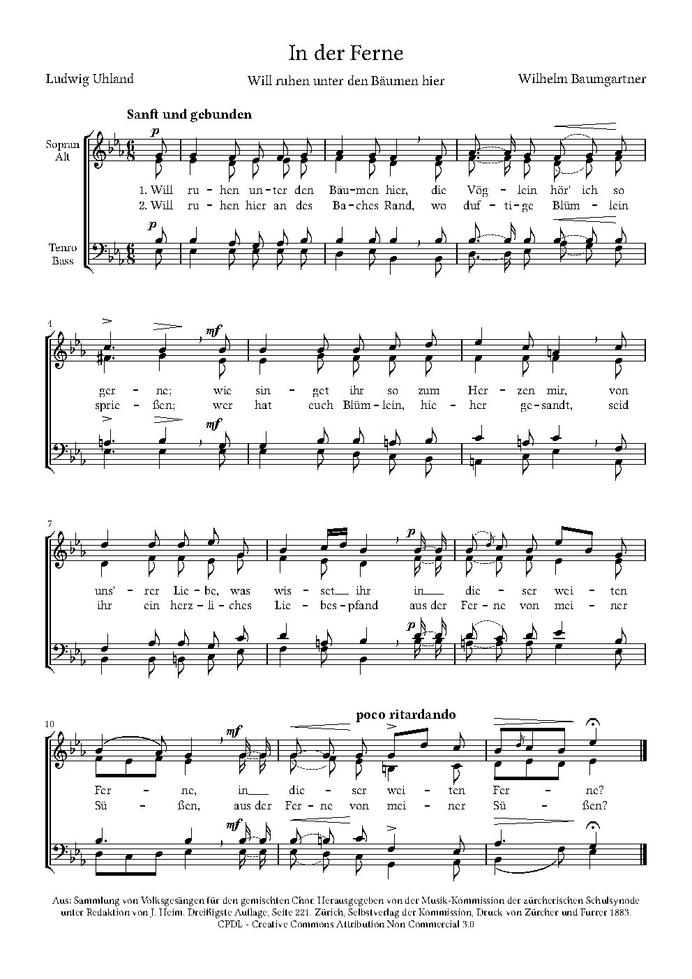 In der Ferne - Choir Script PDF Thumbnail
