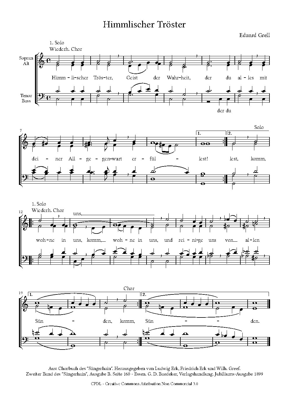 Himmlischer Tröster - Choir Script PDF Thumbnail