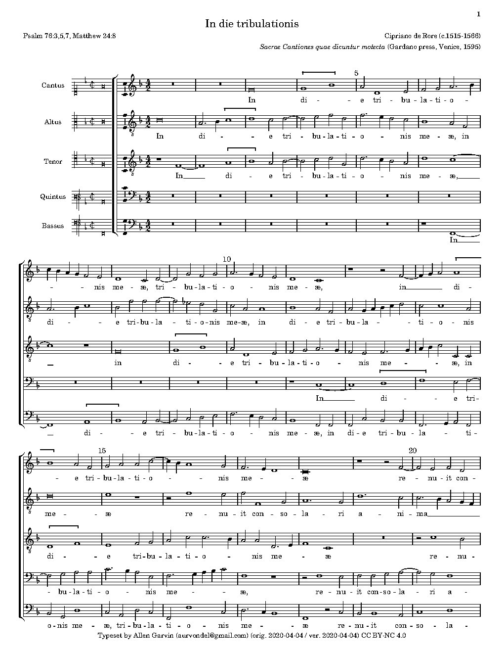 In die tribulationis - Choir Script PDF Thumbnail
