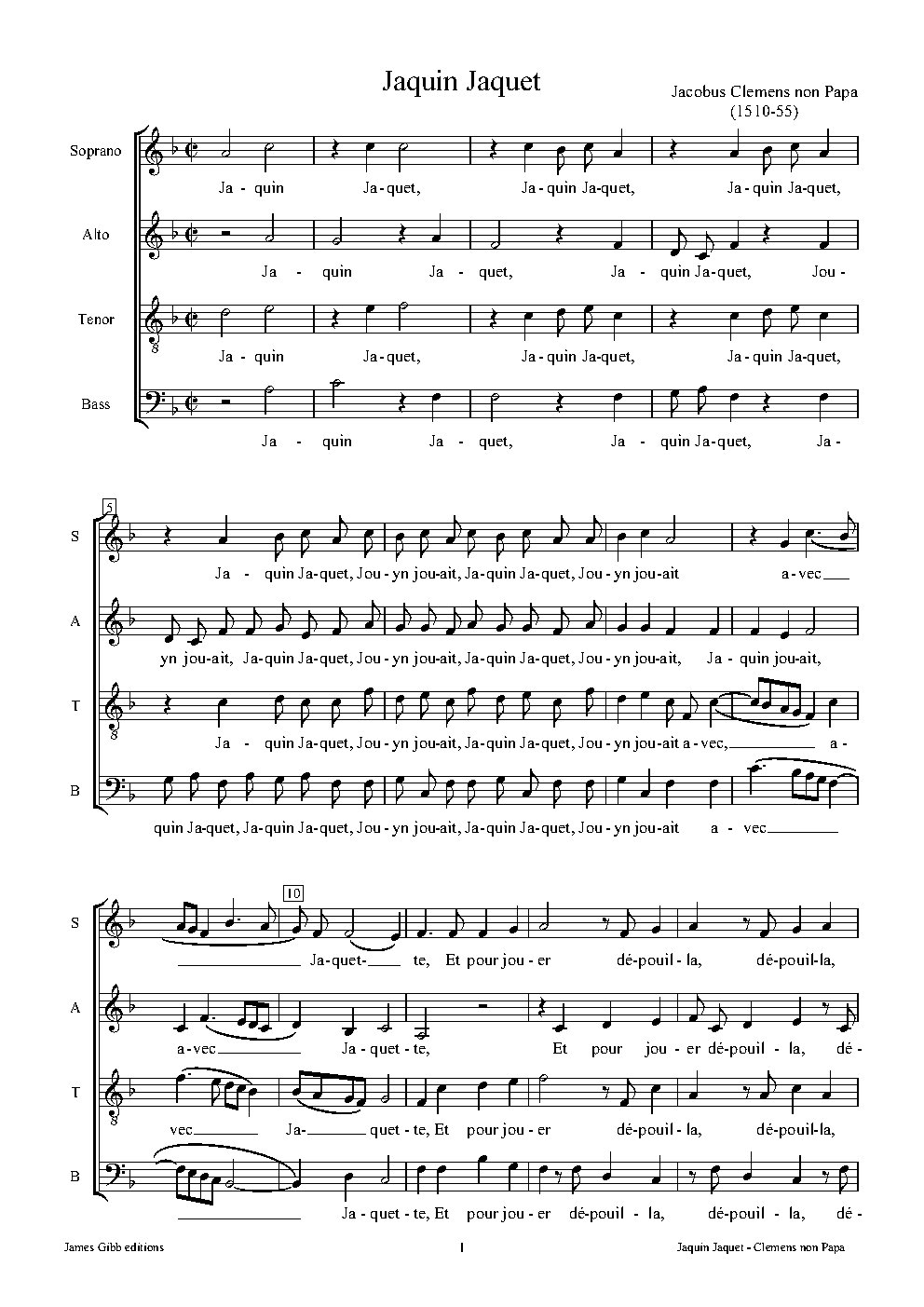 Jaquin Jaquet - Choir Script PDF Thumbnail