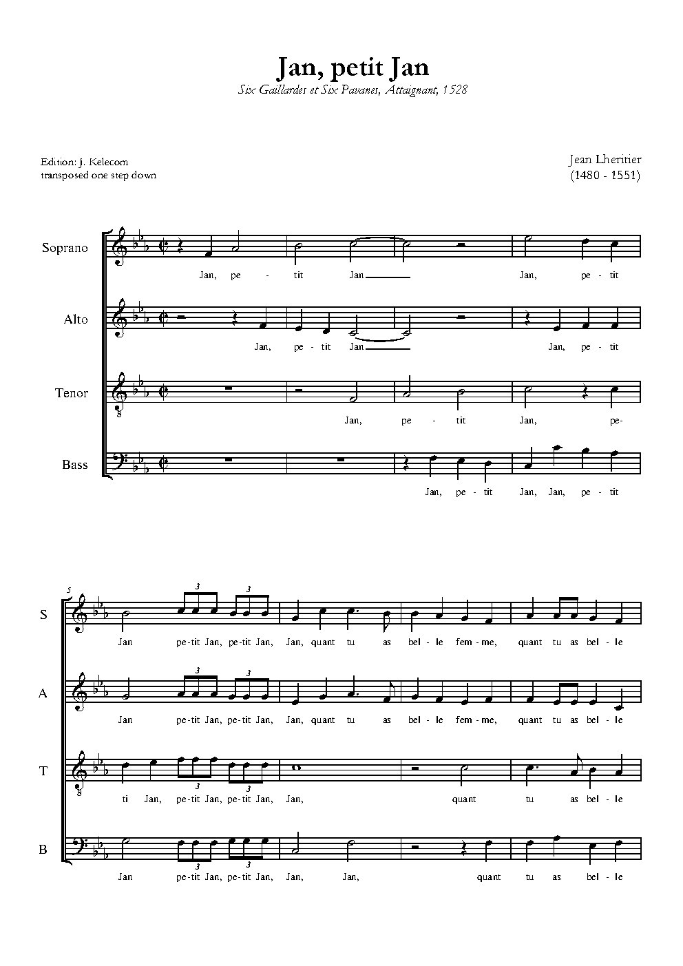 Jan petit Jan - Choir Script PDF Thumbnail