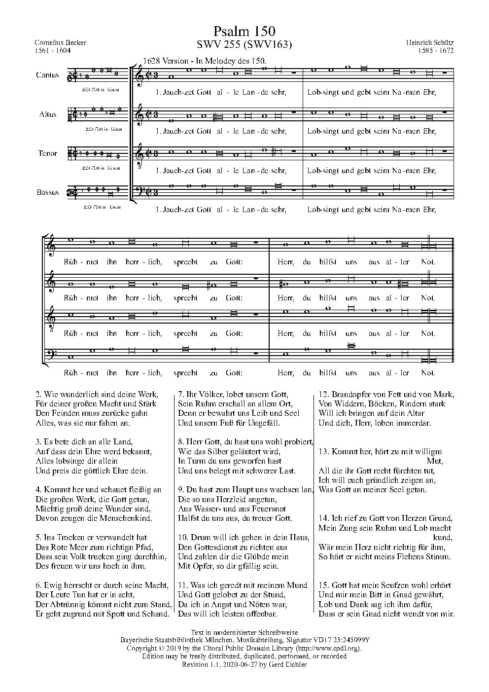 Jauchzet Gott, all Lande sehr, SWV 163