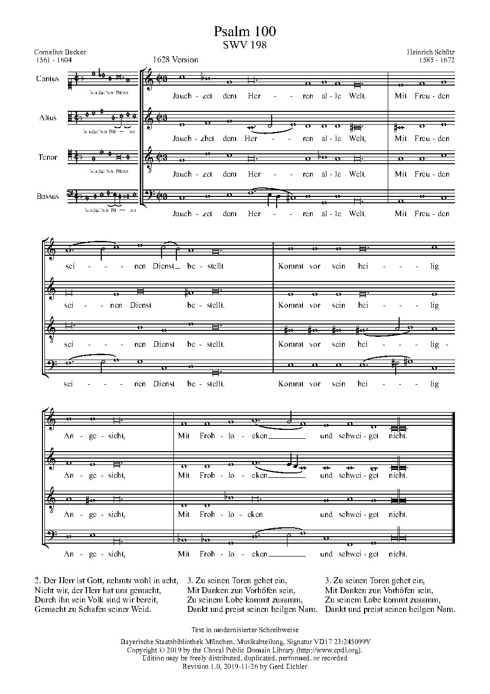 Jauchzet dem Herren, all Welt, SWV 198