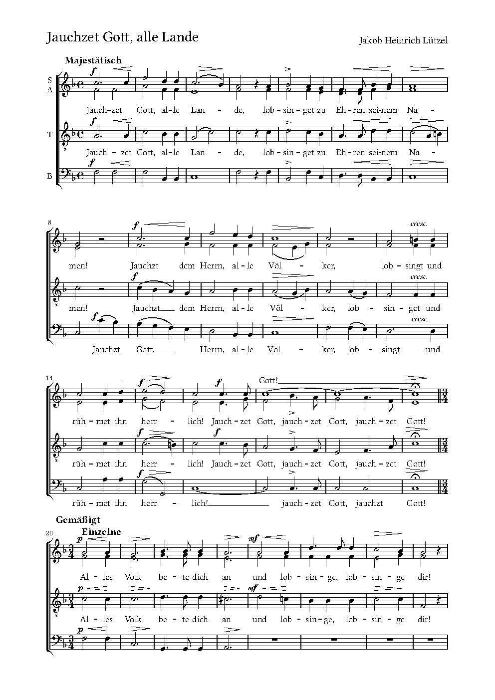 Jauchzet Gott, alle Lande - Choir Script PDF Thumbnail