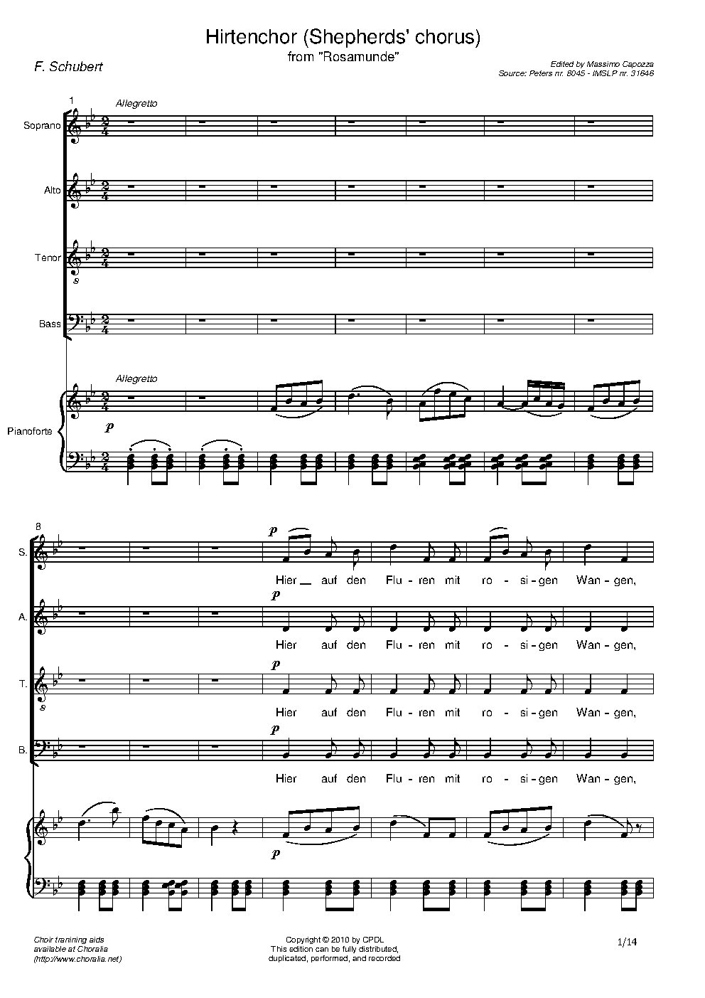 Hirtenchor (Shepherds' chorus) from "Rosamunde"