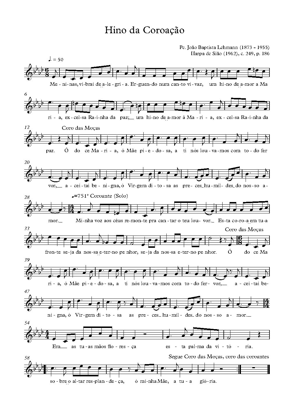 Hino da coroação - Choir Script PDF Thumbnail