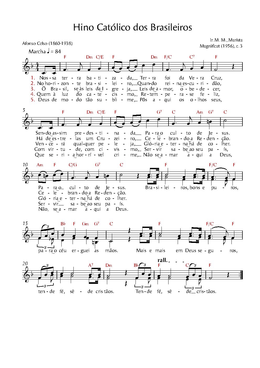 Hino católico dos brasileiros
