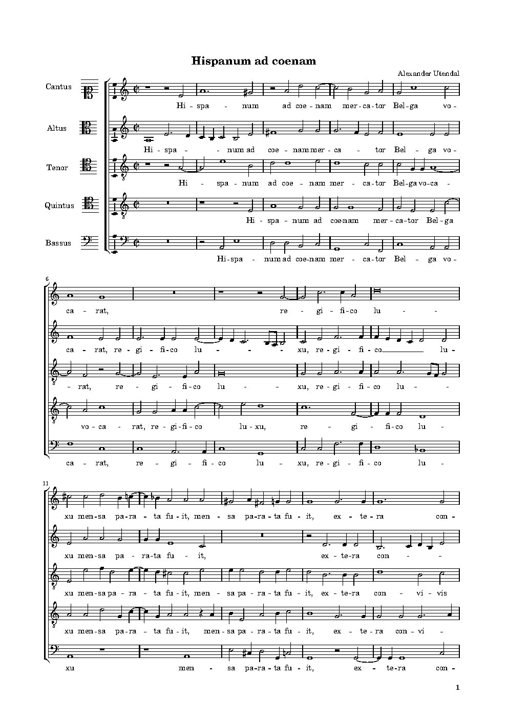 Hispanum ad coenam - Choir Script PDF Thumbnail