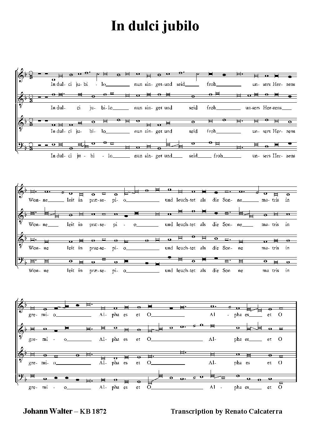 In dulci jubilo - Choir Script PDF Thumbnail