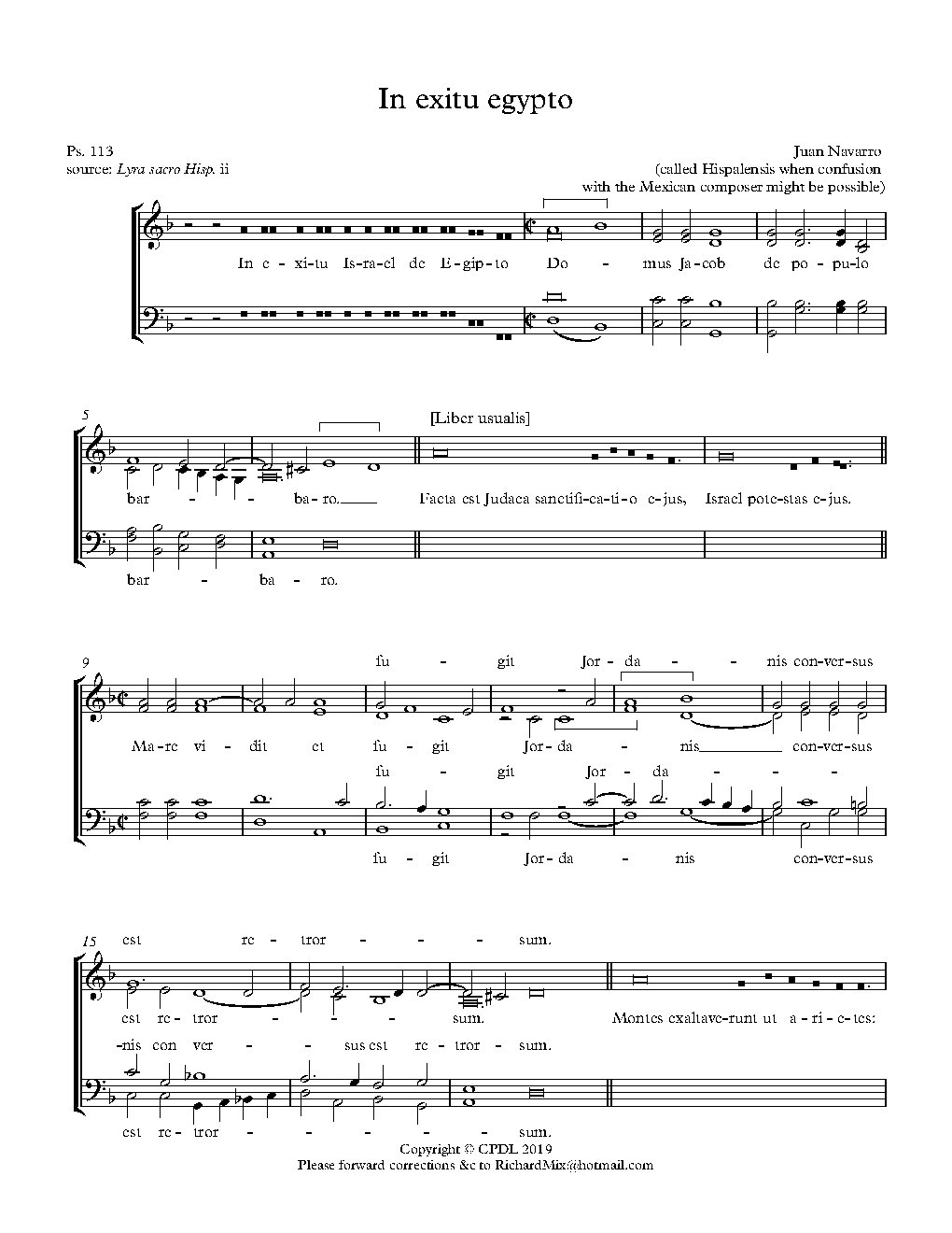 In exitu - Choir Script PDF Thumbnail