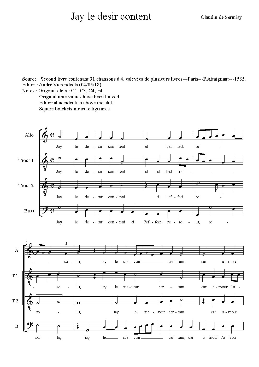 Jay le desir content - Choir Script PDF Thumbnail