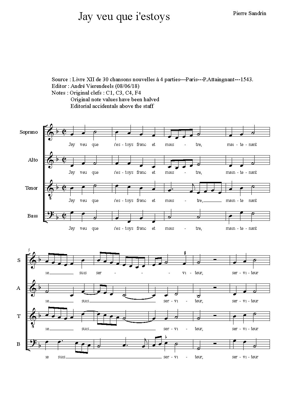 Jay veu que i'estoys - Choir Script PDF Thumbnail