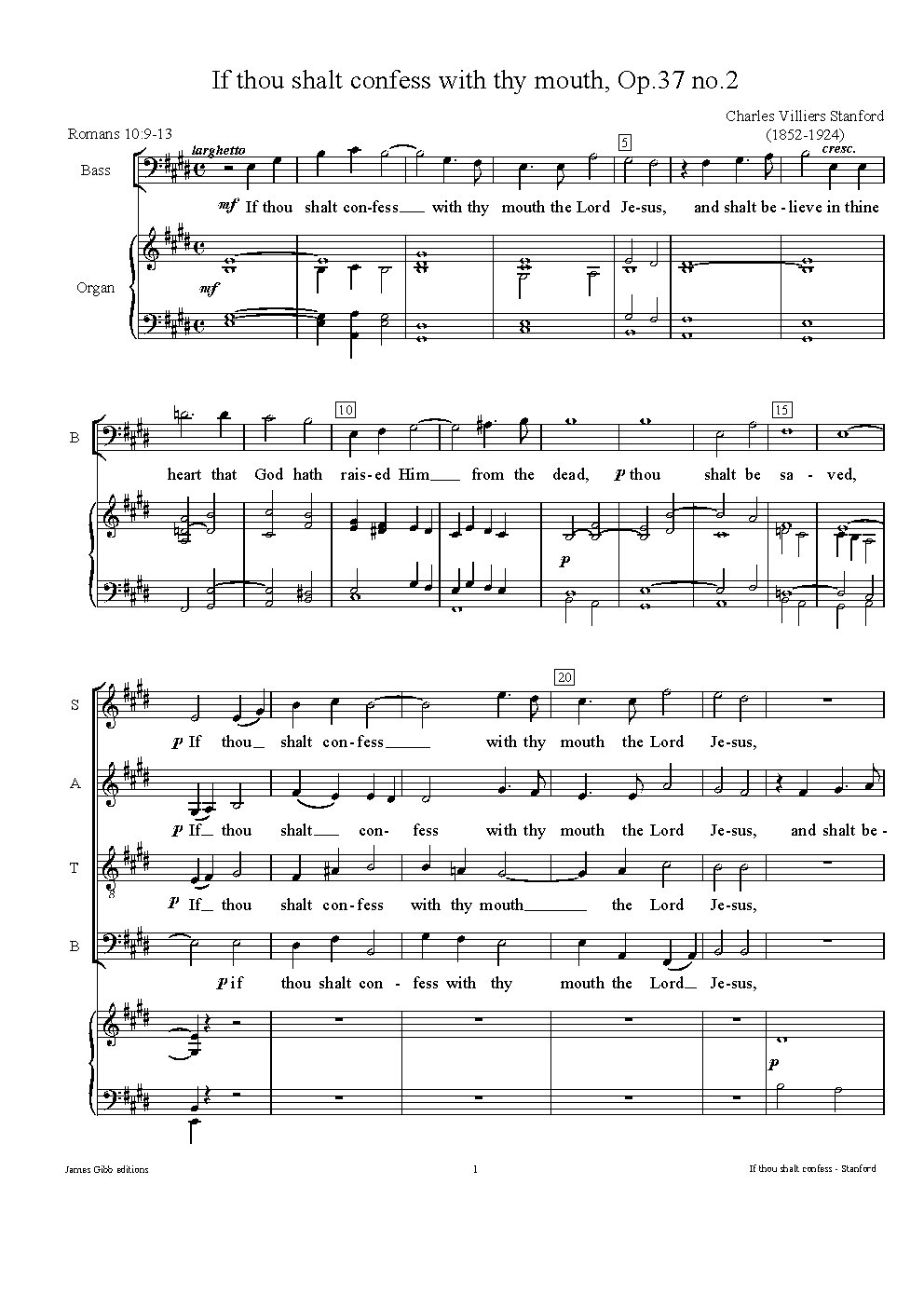 If thou shalt confess with thy mouth - Choir Script PDF Thumbnail