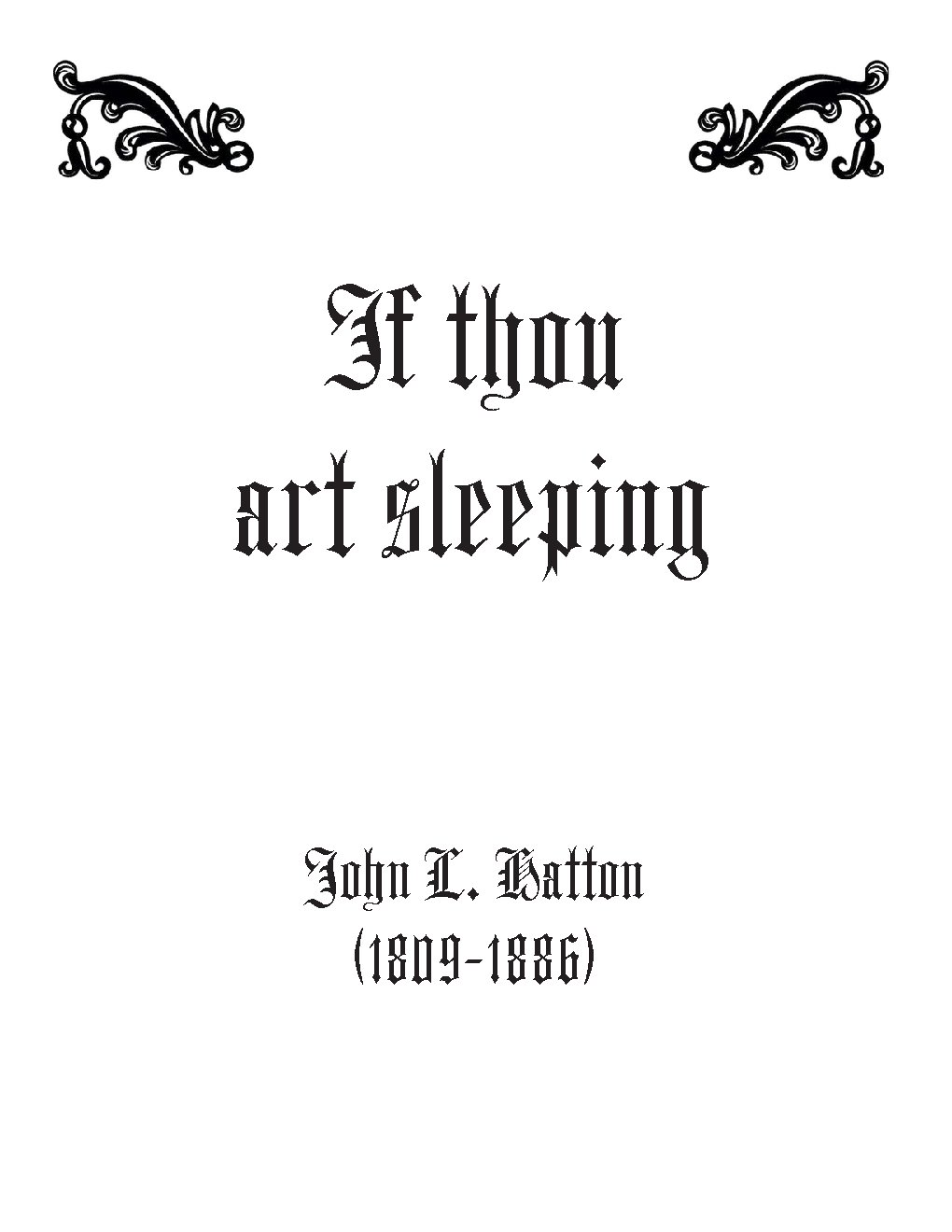If thou art sleeping - Choir Script PDF Thumbnail