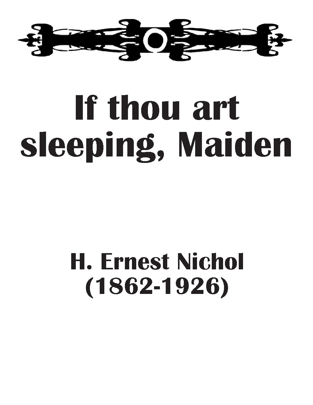 If thou art sleeping, Maiden - Choir Script PDF Thumbnail