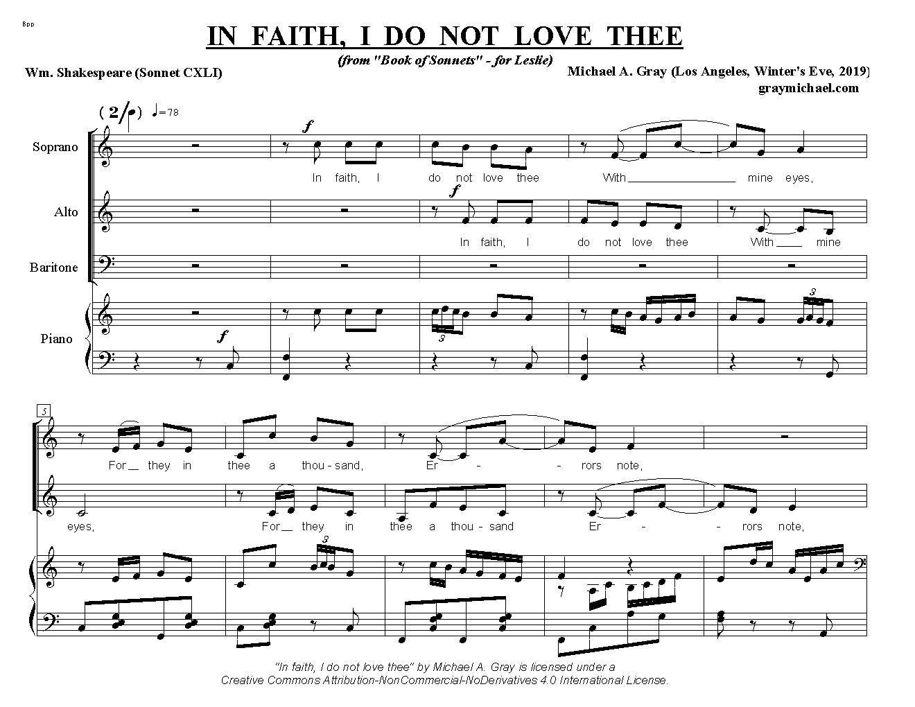 In faith, I do not love thee