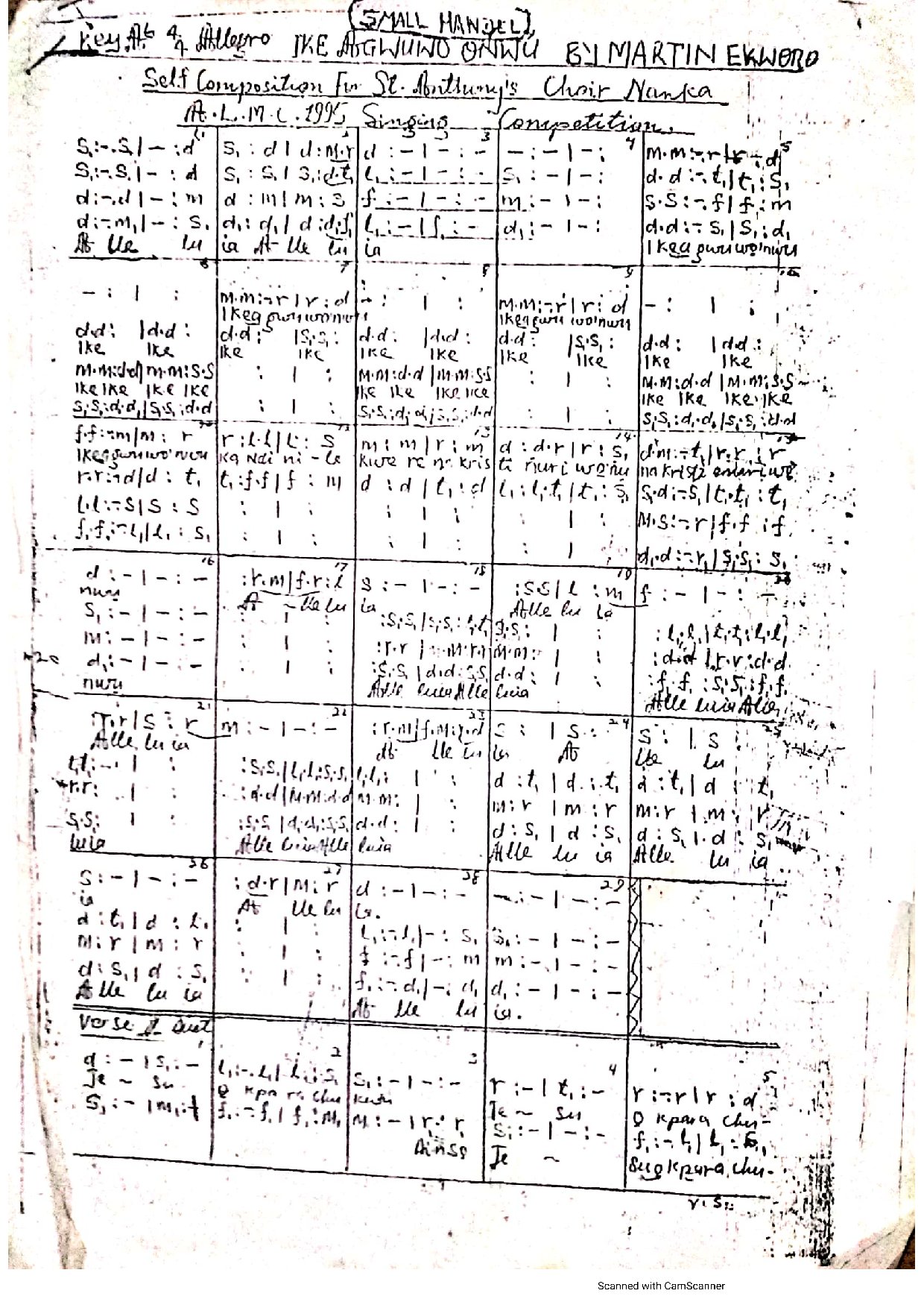 Ike Agwugo Onwu ~ Martin Ekworo - Download Choir Script PDF