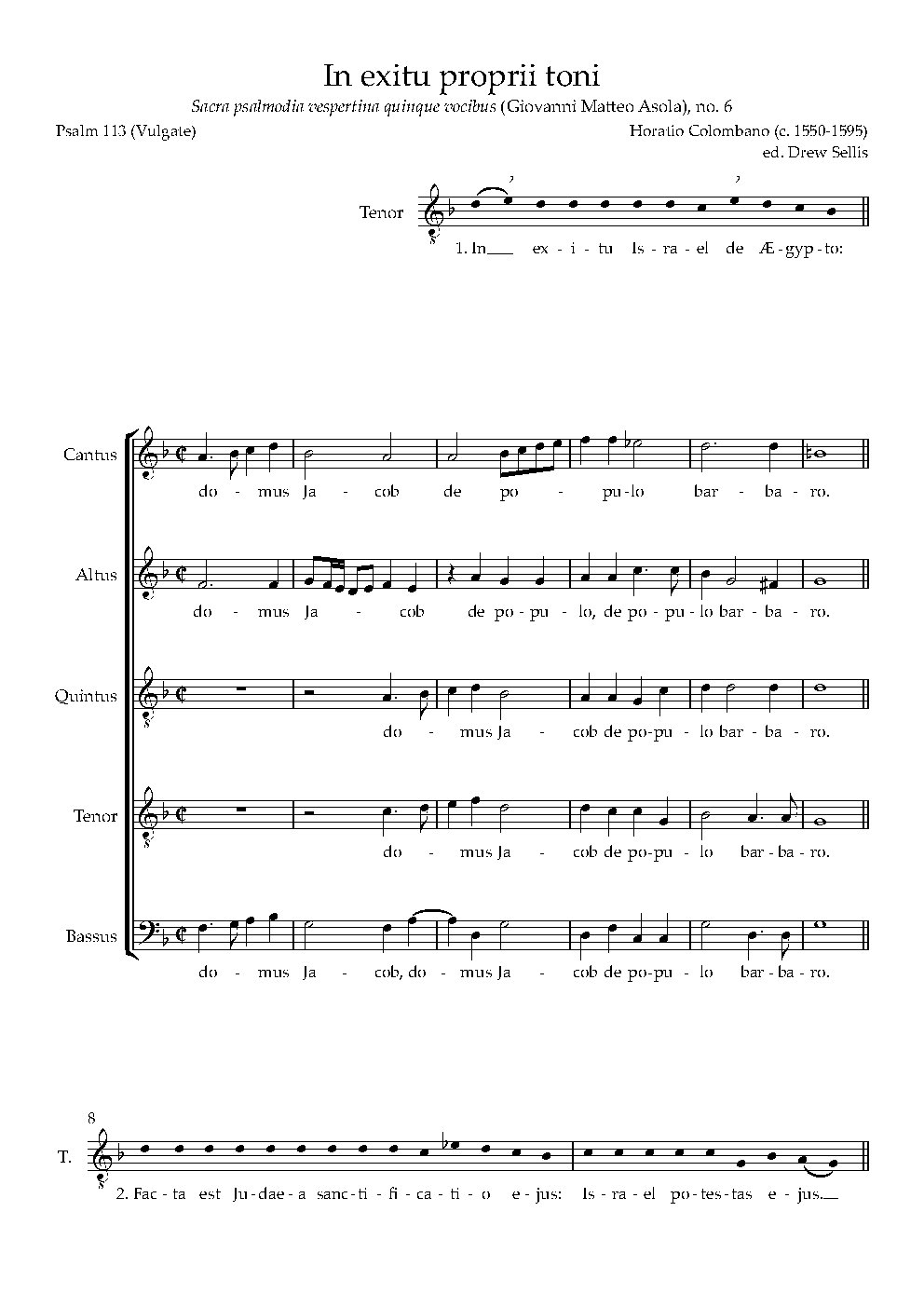 In exitu proprii toni - Choir Script PDF Thumbnail