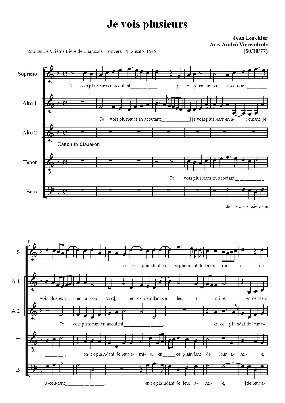 Je vois plusieurs - Choir Script PDF Thumbnail