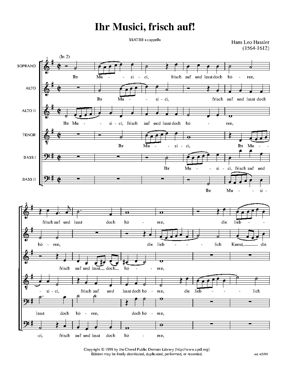 Ihr Musici, frisch auf