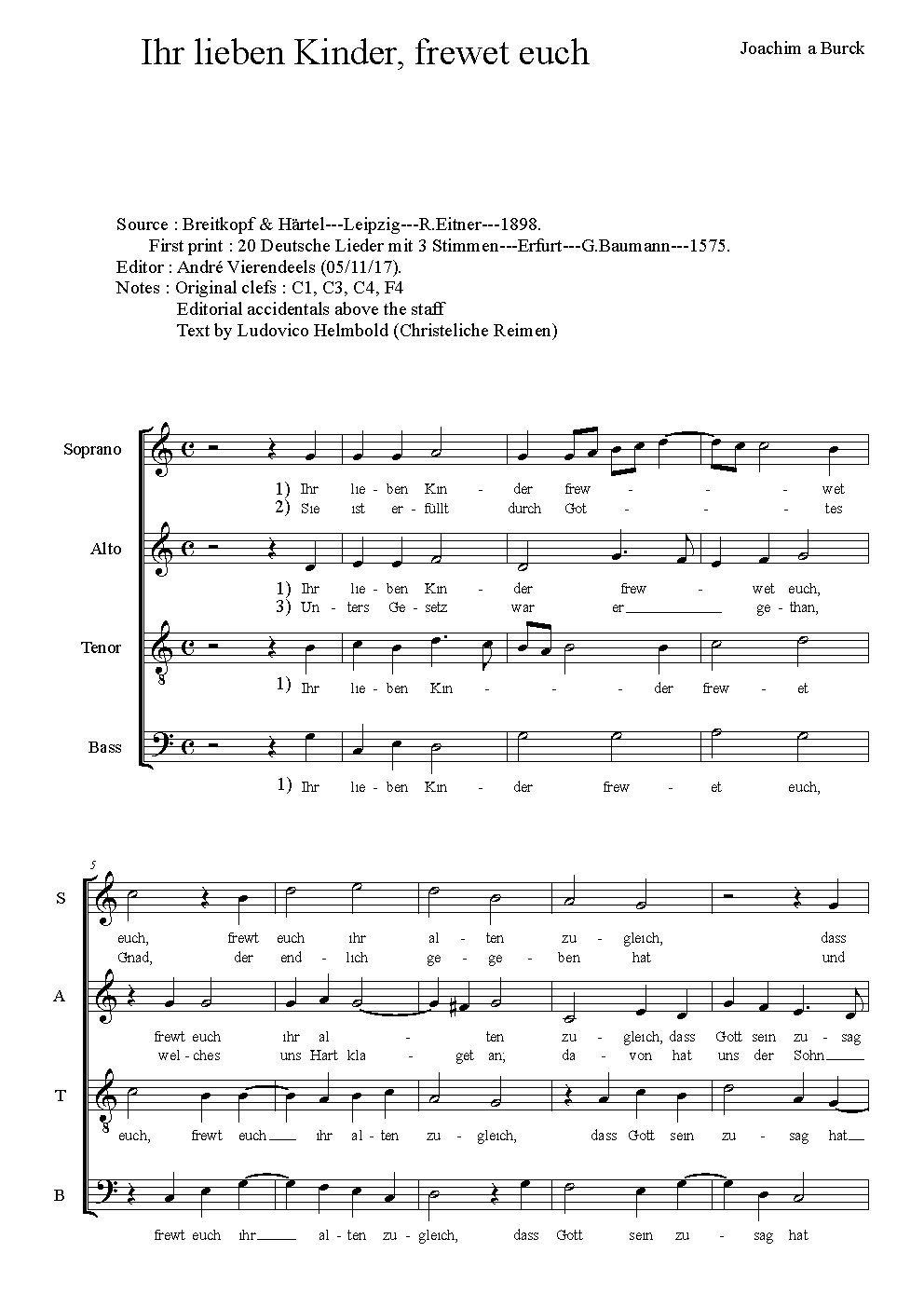 Ihr lieben Kinder freuet euch - Choir Script PDF Thumbnail