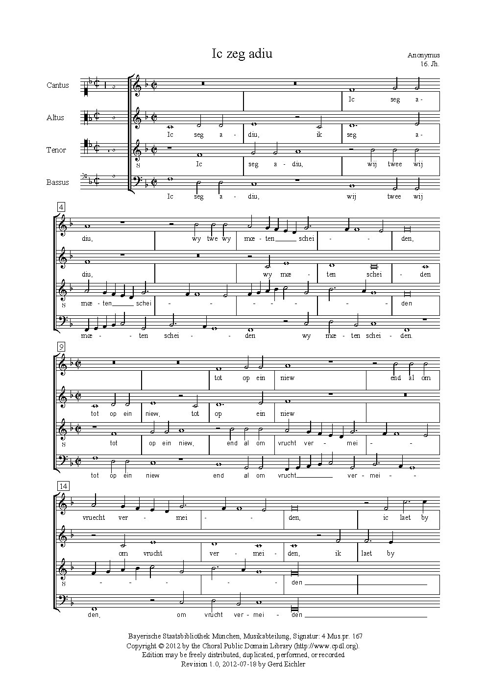 Ik zeg adieu - Choir Script PDF Thumbnail