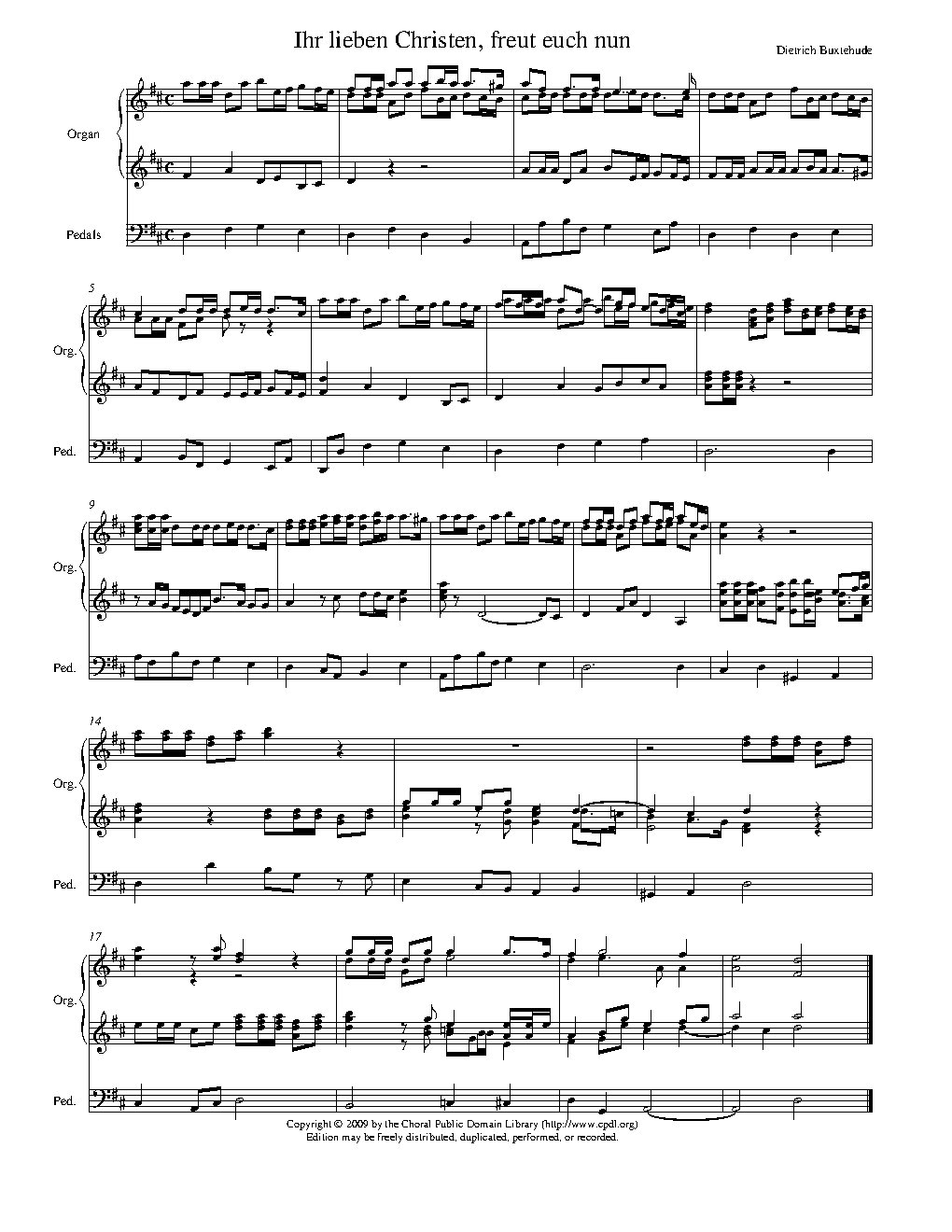 Ihr lieben Christen, freut euch nun - Choir Script PDF Thumbnail