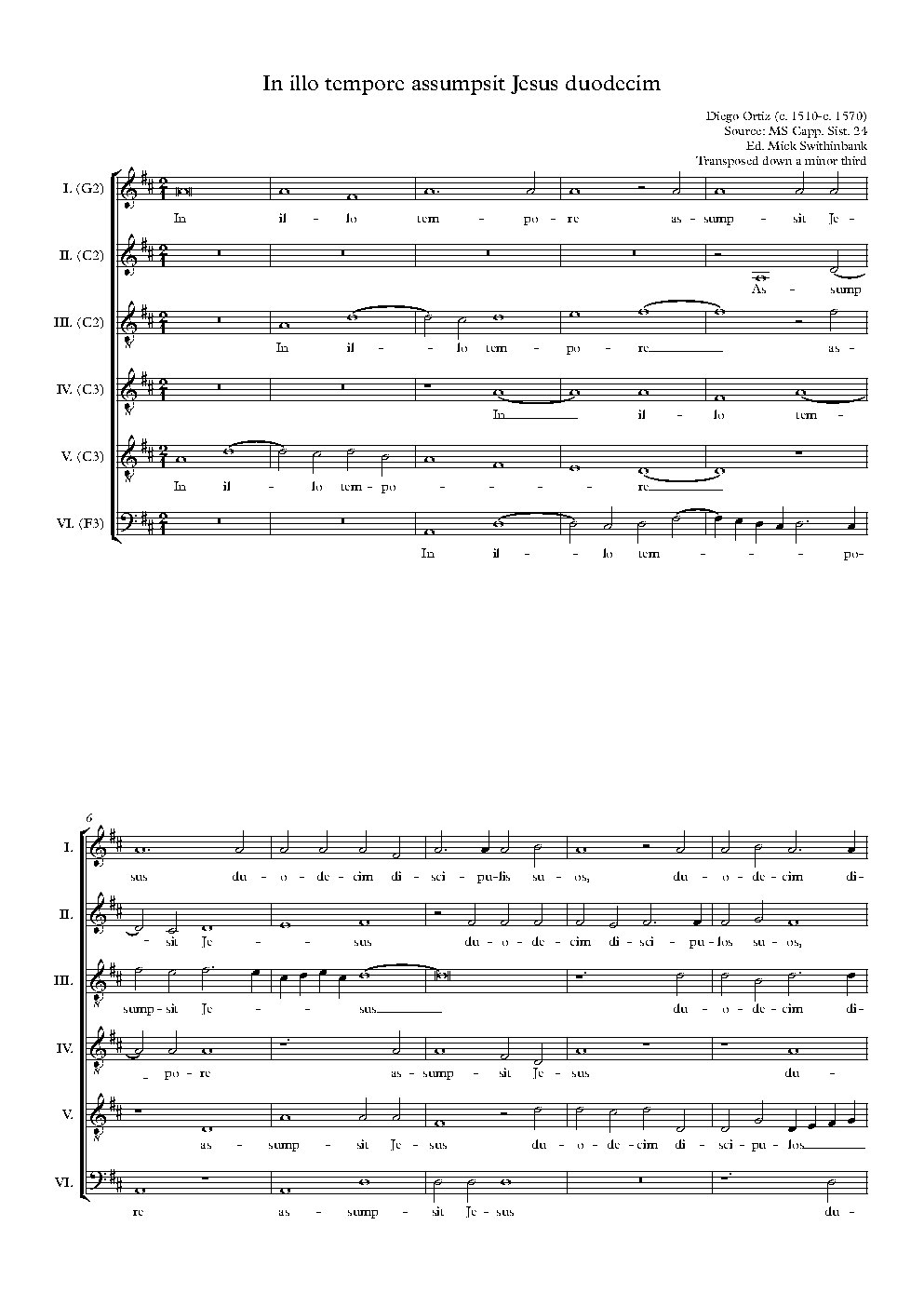 In illo tempore assumpsit Jesus duodecim - Choir Script PDF Thumbnail
