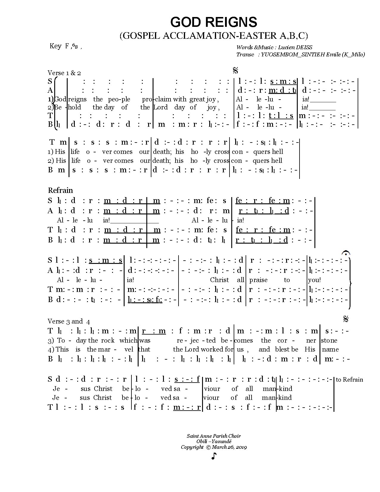 God Reigns - Download Choir Script PDF