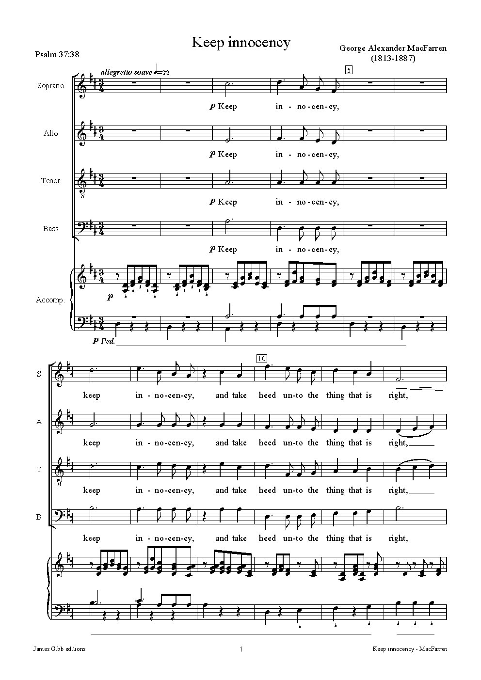 Keep innocency - Choir Script PDF Thumbnail