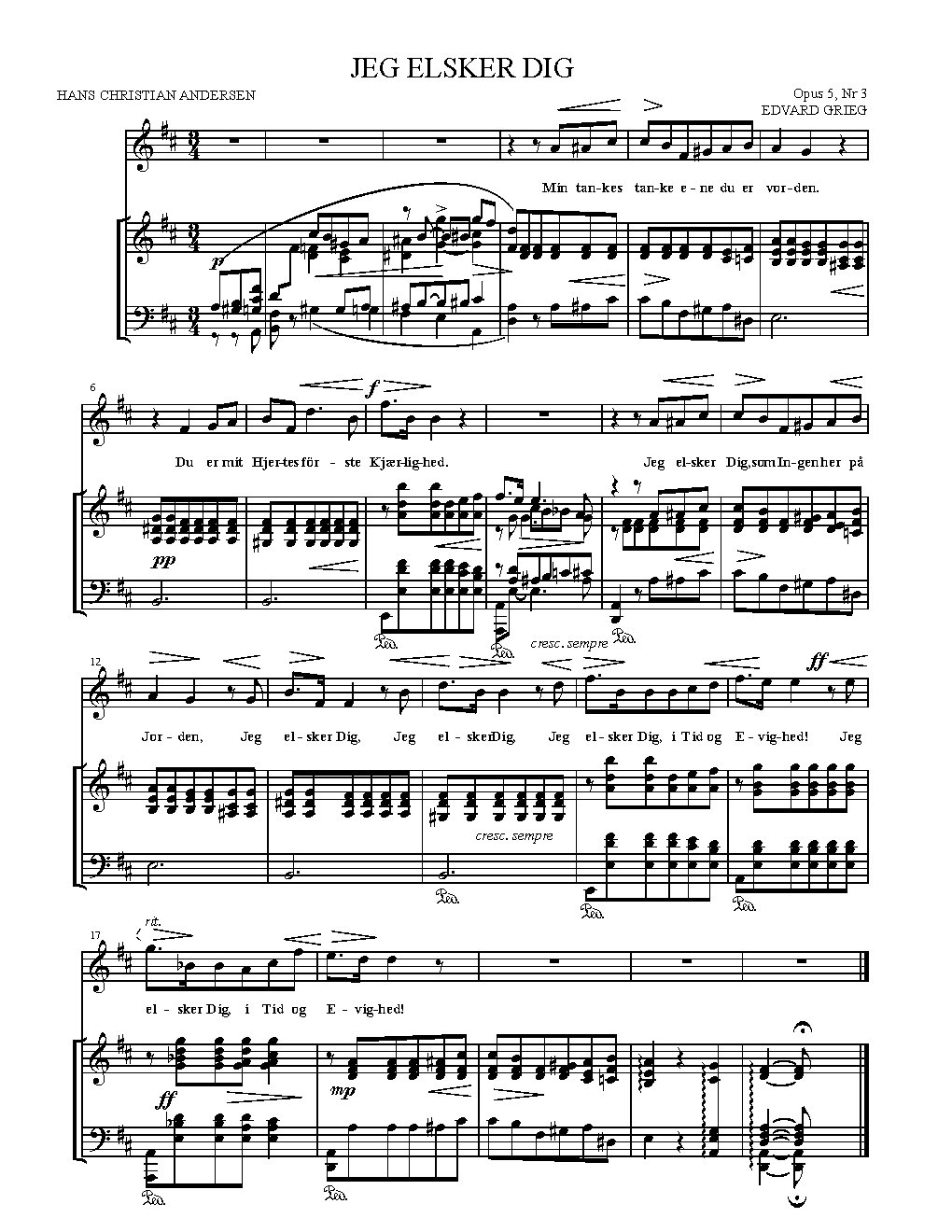 Jeg elsker Dig, Op. 5, No. 3