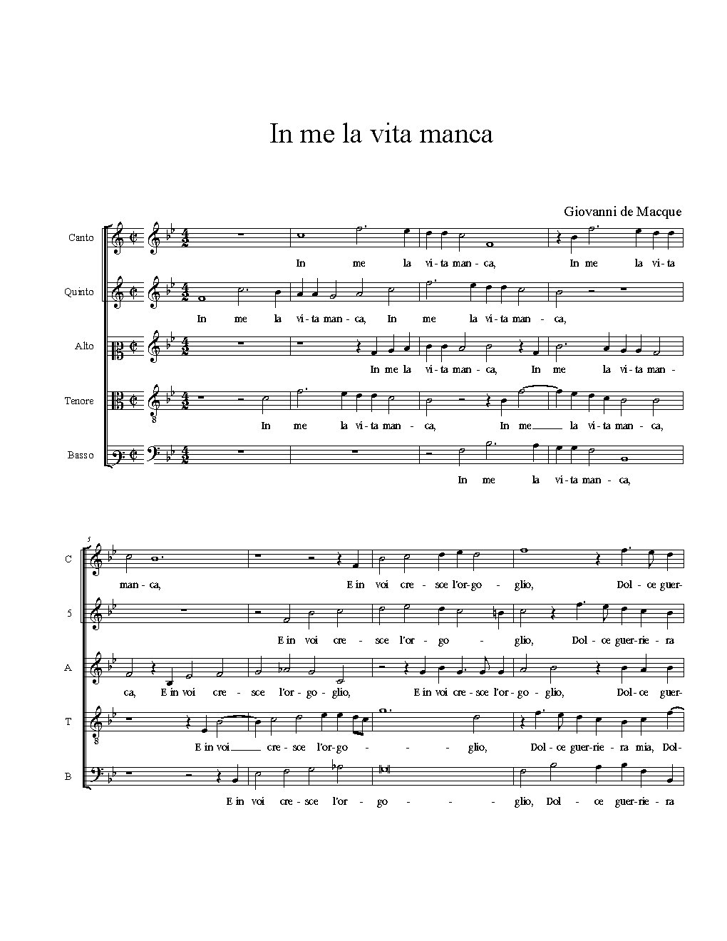 In me la vita manca