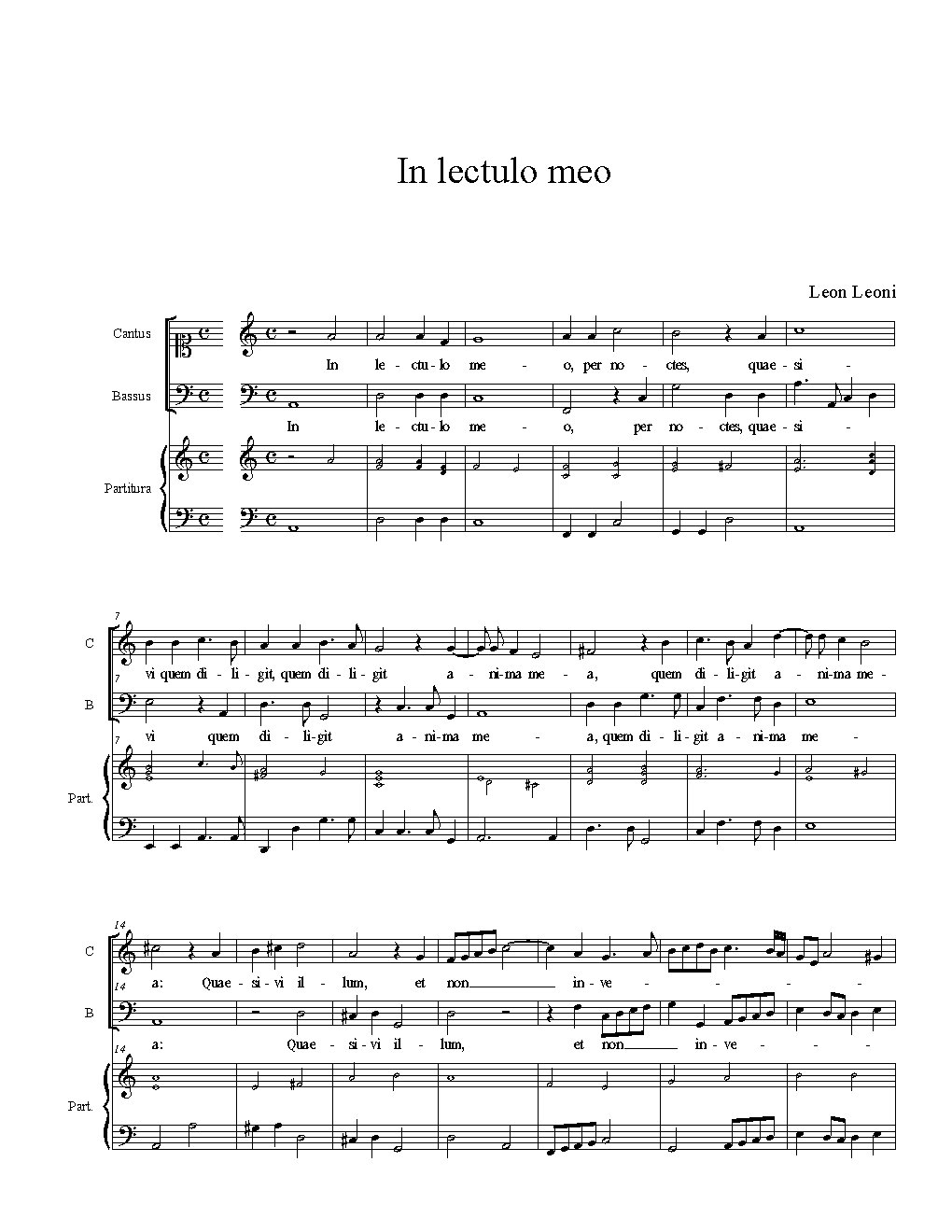 In lectulo meo
