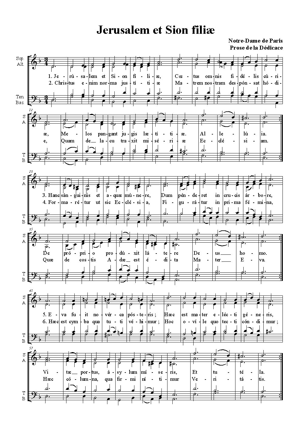 Jerusalem et Sion filiæ