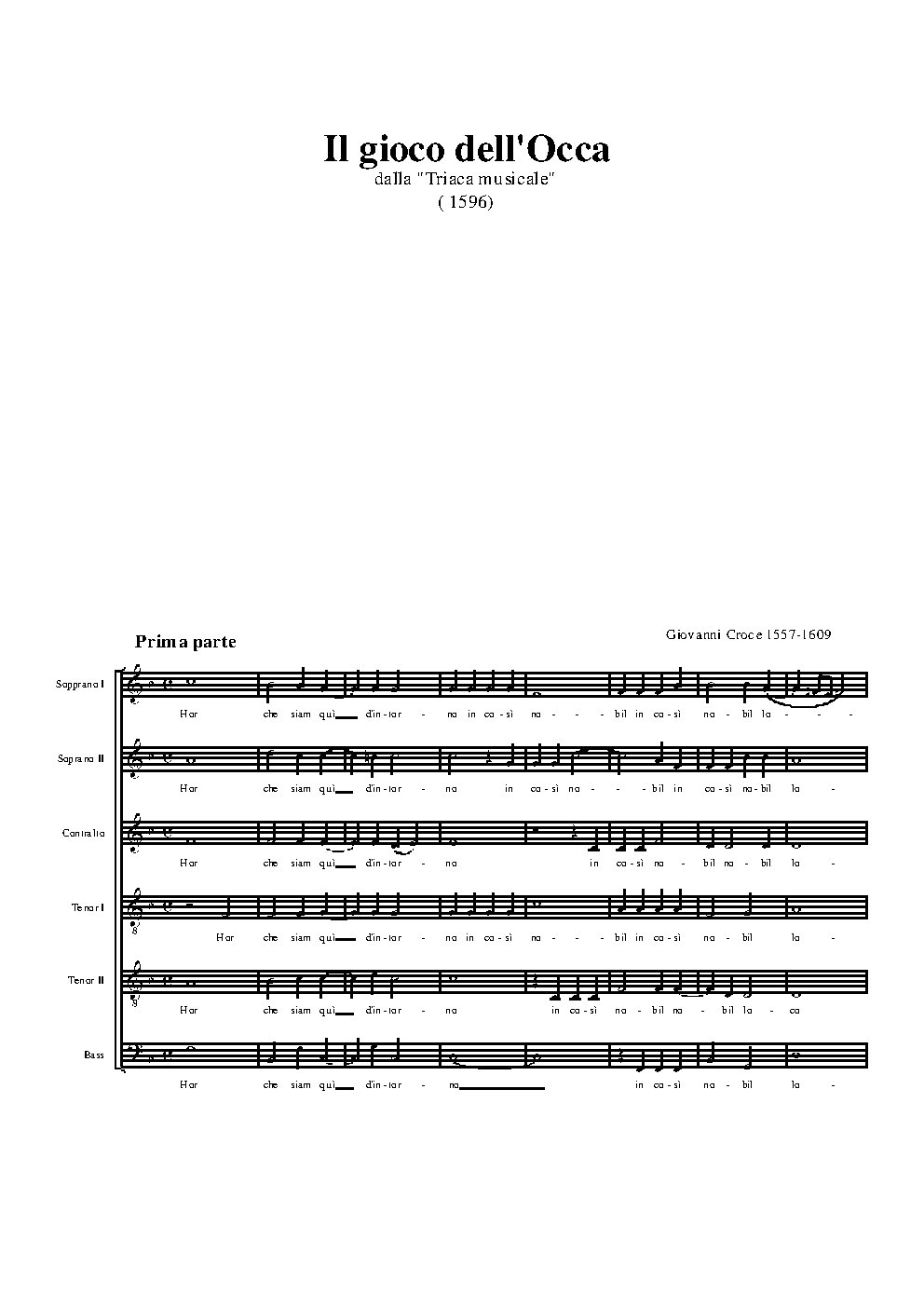 Il gioco dell'Occa (from 'Triaca musicale')
