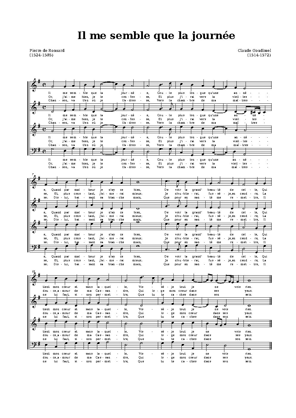 Il me semble que la journée - Choir Script PDF Thumbnail