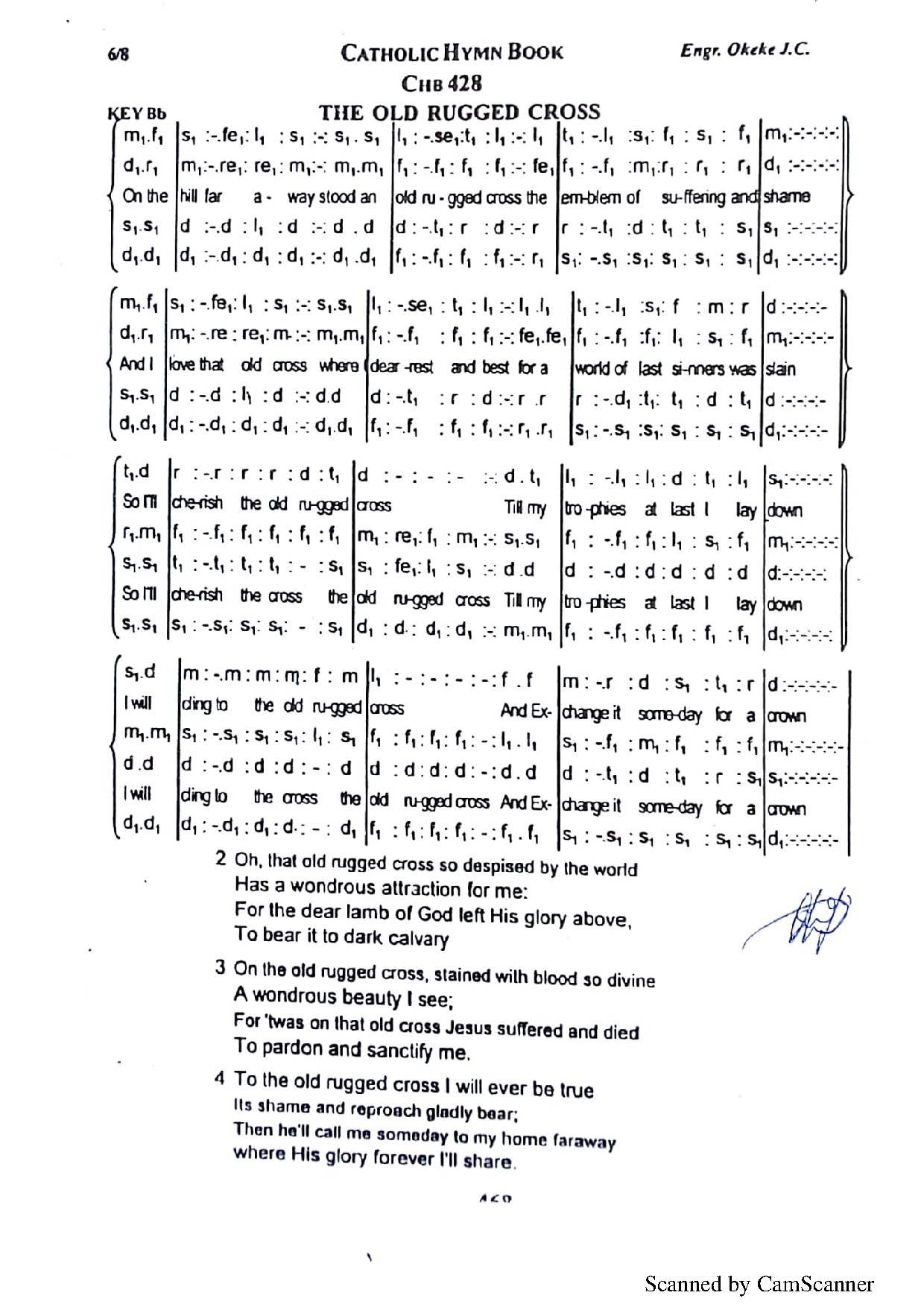 The Old Rugged Cross ~ Engr. Okeke J.c - Download Choir Script PDF